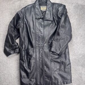 Vintage IZZI Women's Small Leather Jacket Black
